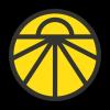 icon of yellow sunrise on black background